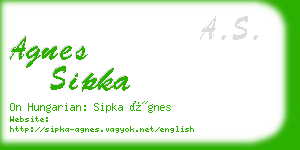 agnes sipka business card